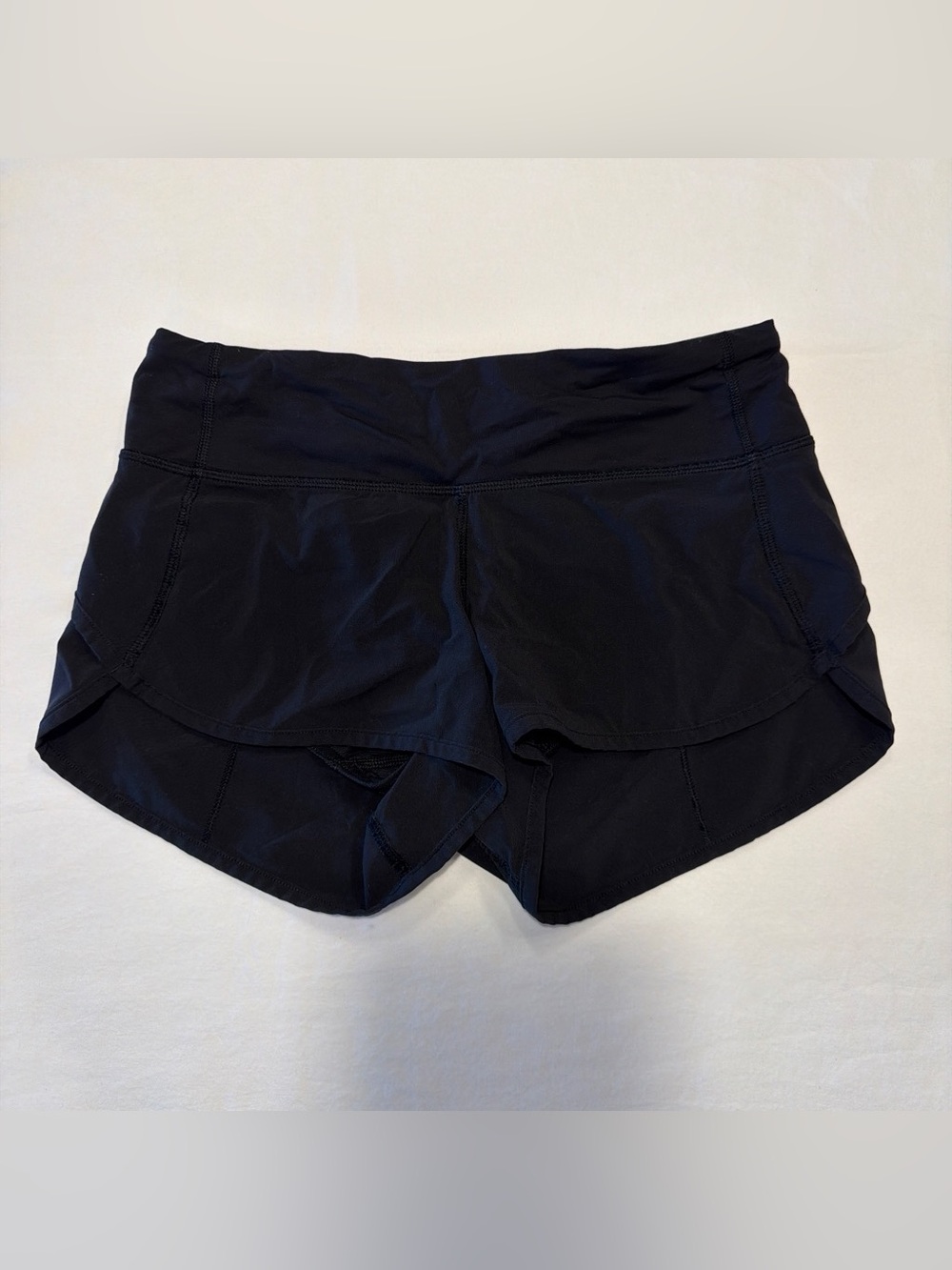 lululemon athletica Black Athletic Shorts with Overlap Hem